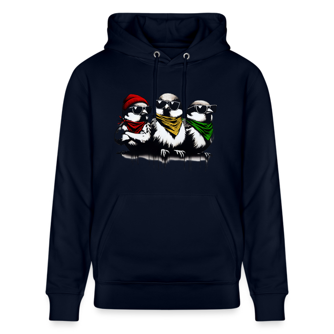 Three bad #ass little birds, bob Marley Amsterdam Uniseks bio-hoodie - marine