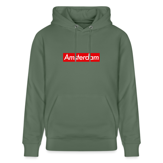 Amsterdam hoodie. Uniseks bio-hoodie. - dennengroen