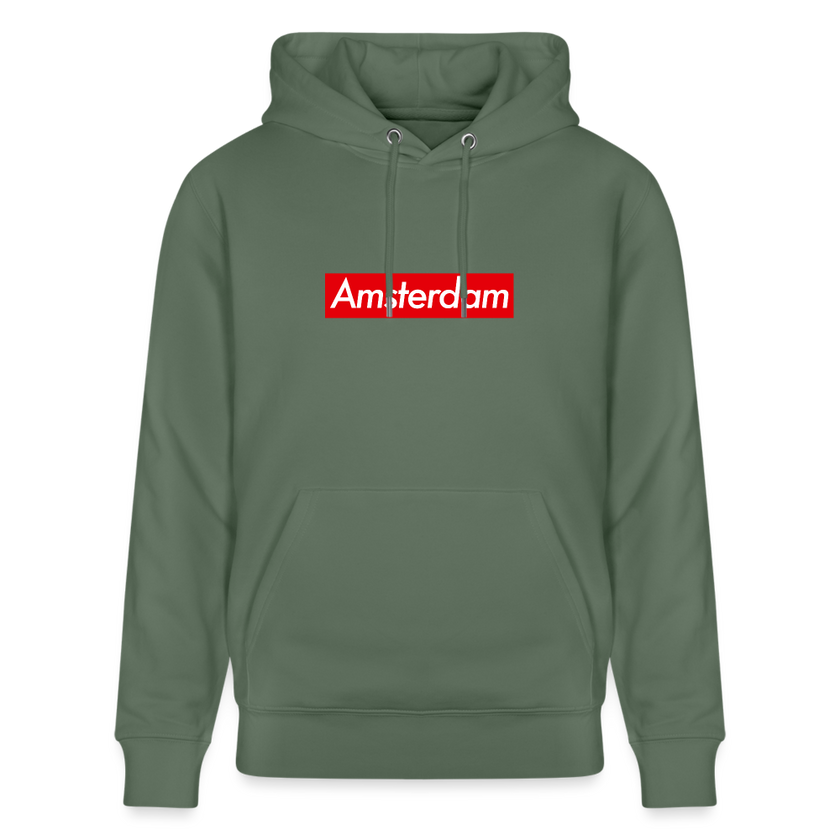 Amsterdam hoodie. Uniseks bio-hoodie. - dennengroen