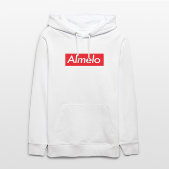 Almelo hoodie. Uniseks bio-hoodie. - wit