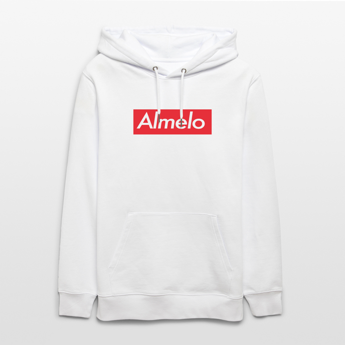 Almelo hoodie. Uniseks bio-hoodie. - wit