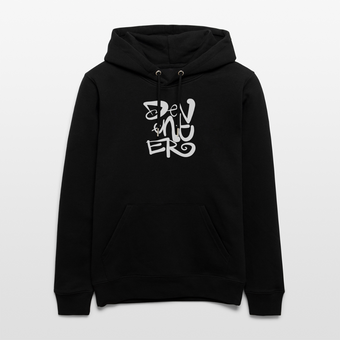 Witte letters Deventer trui. Uniseks bio-hoodie. - zwart