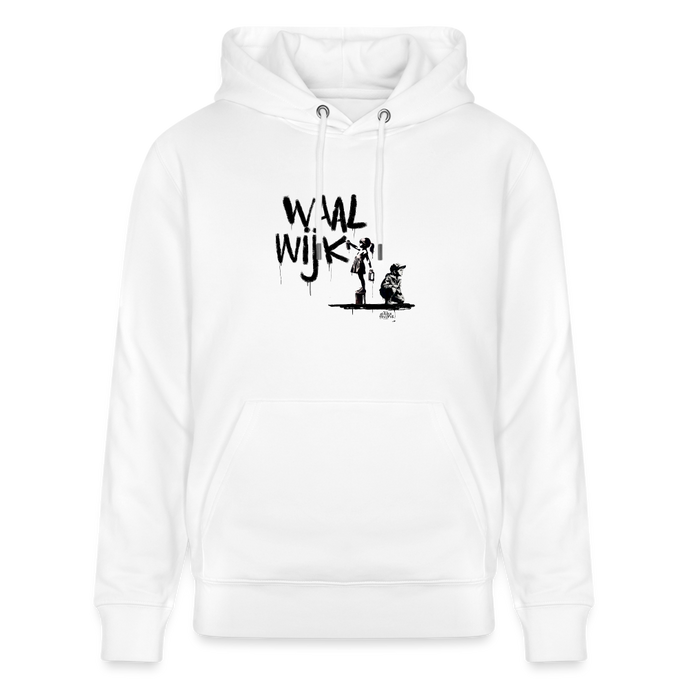 Boefjes Waalwijk.Uniseks bio-hoodie. - wit