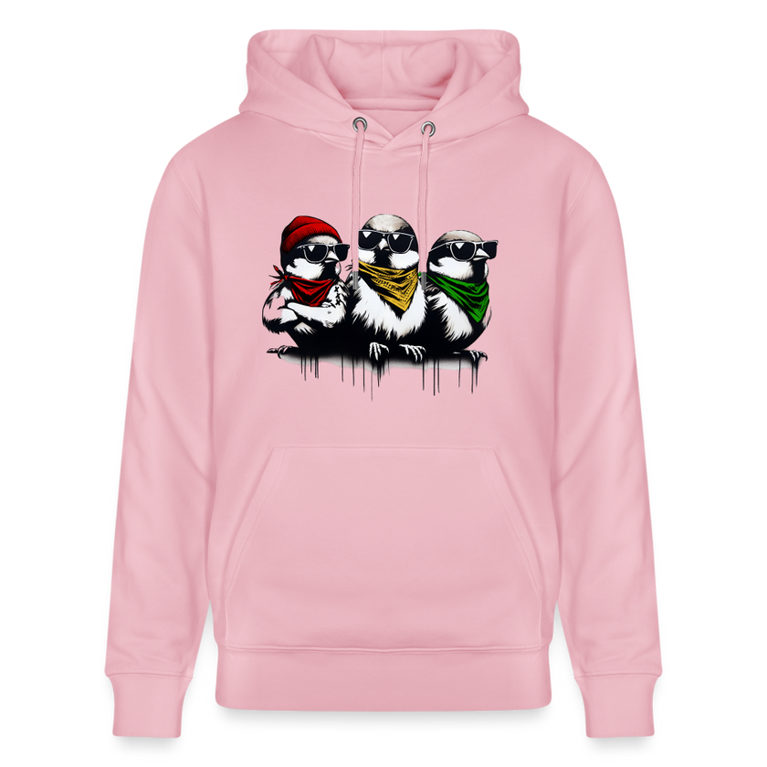 Three bad #ass little birds, bob Marley Amsterdam Uniseks bio-hoodie - lichtroze