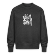 Witte letters Volendam trui. Uniseks oversize bio-sweater. - donkergrijs gemêleerd