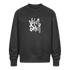 Witte letters Volendam trui. Uniseks oversize bio-sweater. - donkergrijs gemêleerd