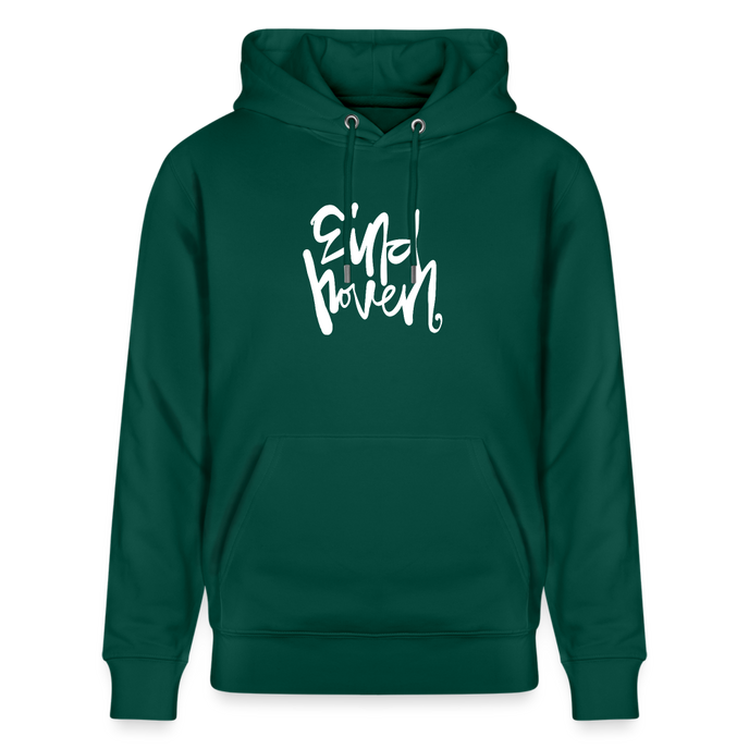 Witte letters Eindhoven trui. Uniseks bio-hoodie. - forest