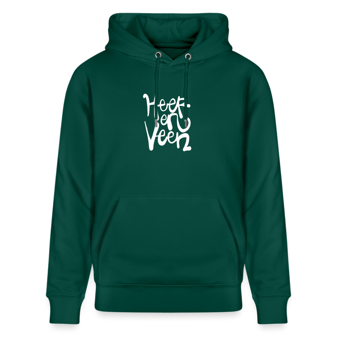 Witte letters Heerenveen trui. Uniseks bio-hoodie. - forest