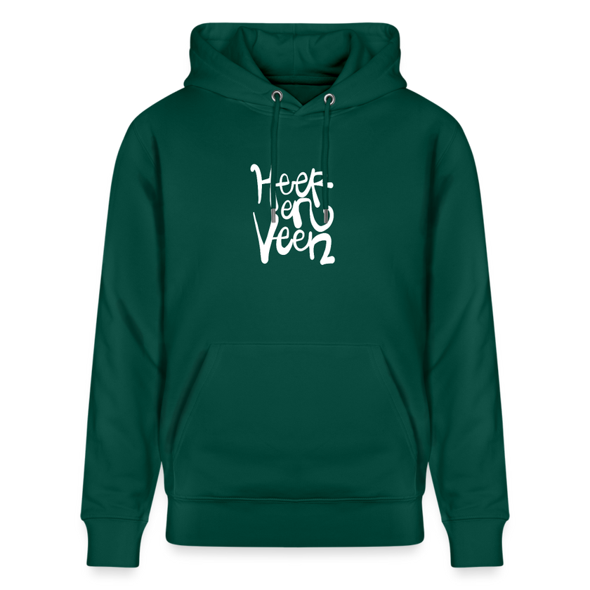 Witte letters Heerenveen trui. Uniseks bio-hoodie. - forest