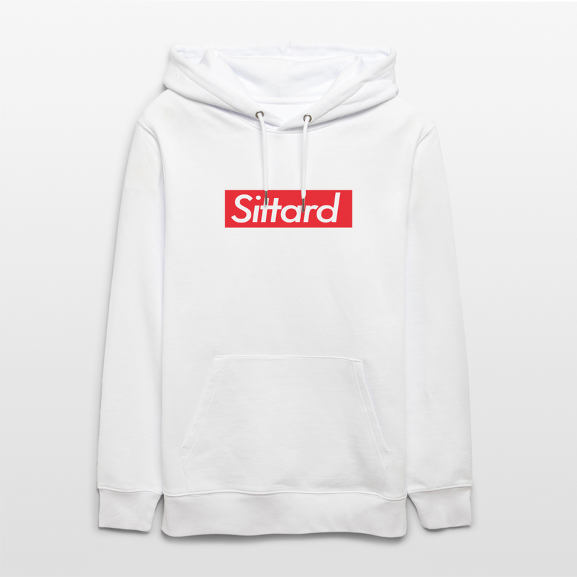 Sittard hoodie. Uniseks bio-hoodie. - wit