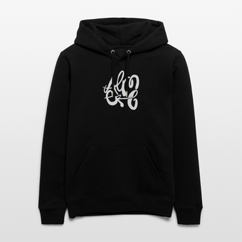 Witte letters Almere trui. Uniseks bio-hoodie. - zwart