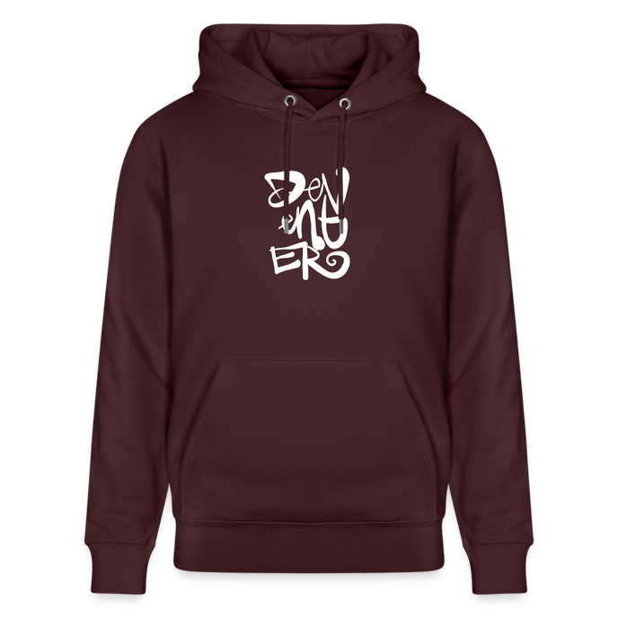 Witte letters Deventer trui. Uniseks bio-hoodie. - maroon