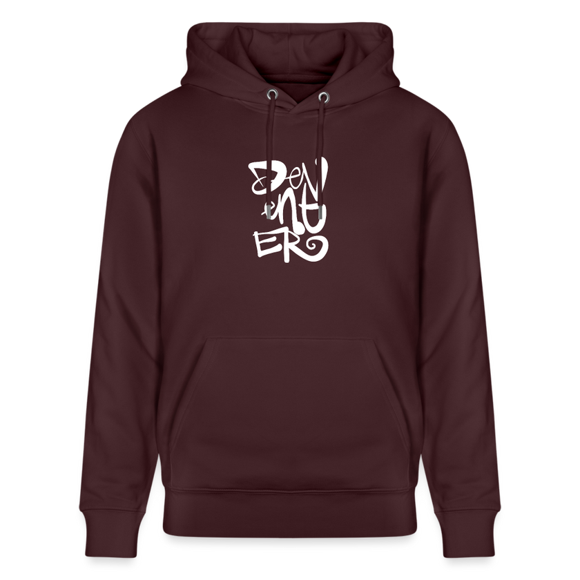 Witte letters Deventer trui. Uniseks bio-hoodie. - maroon