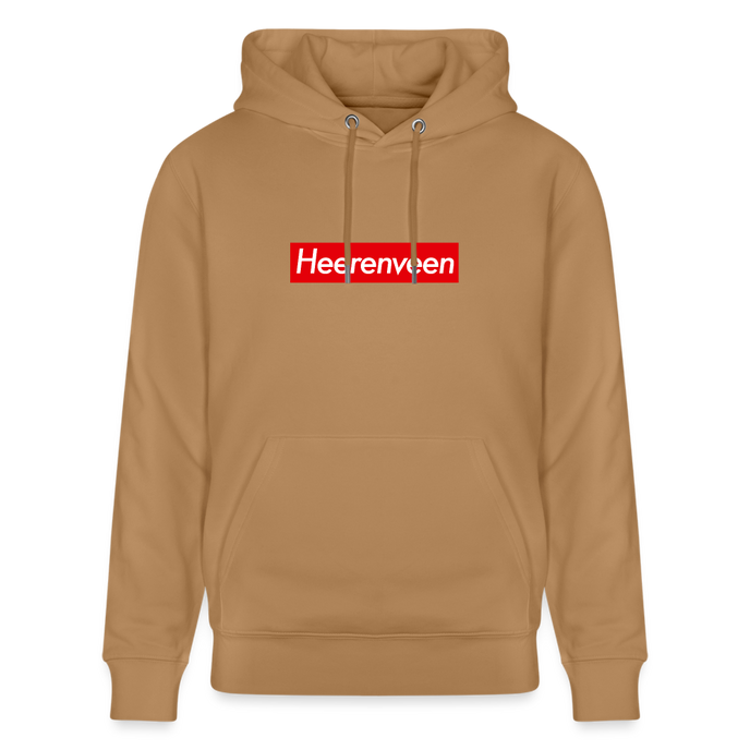 Heerenveen hoodie. Uniseks bio-hoodie. - Latte