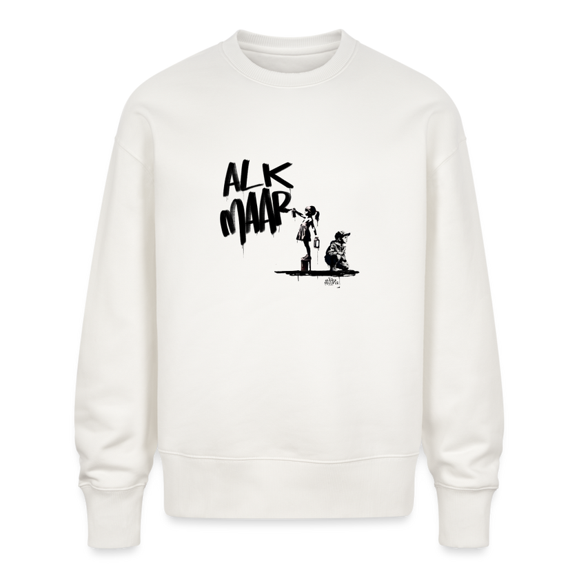 Boefjes Alkmaar. Uniseks oversize bio-sweater. - OFF WHITE