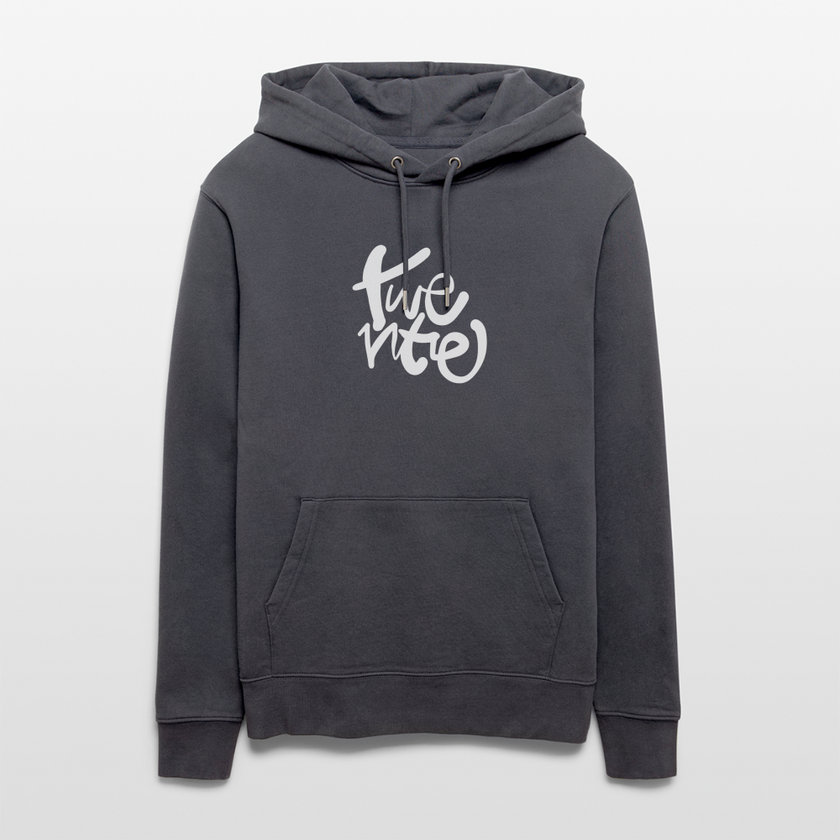 Witte letters Twente trui. Uniseks bio-hoodie. - indigo