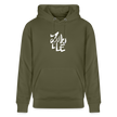 Witte letters Zwolle hoodie. Uniseks bio-hoodie. - kakigroen