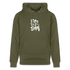 Witte letters Rotterdam trui. Uniseks bio-hoodie. - kakigroen