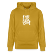 Witte letters Amsterdam trui. Uniseks bio-hoodie. - oker