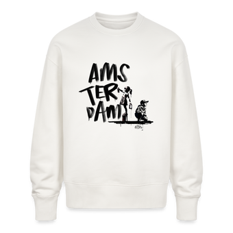 Boefjes Amsterdam. Uniseks oversize bio-sweater - OFF WHITE