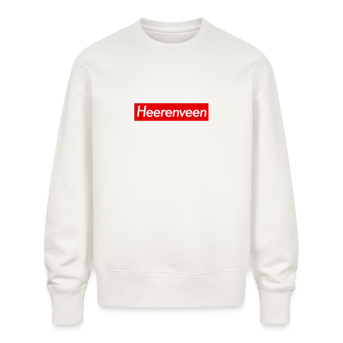 Heerenveen trui. Uniseks oversize bio-sweater. - OFF WHITE