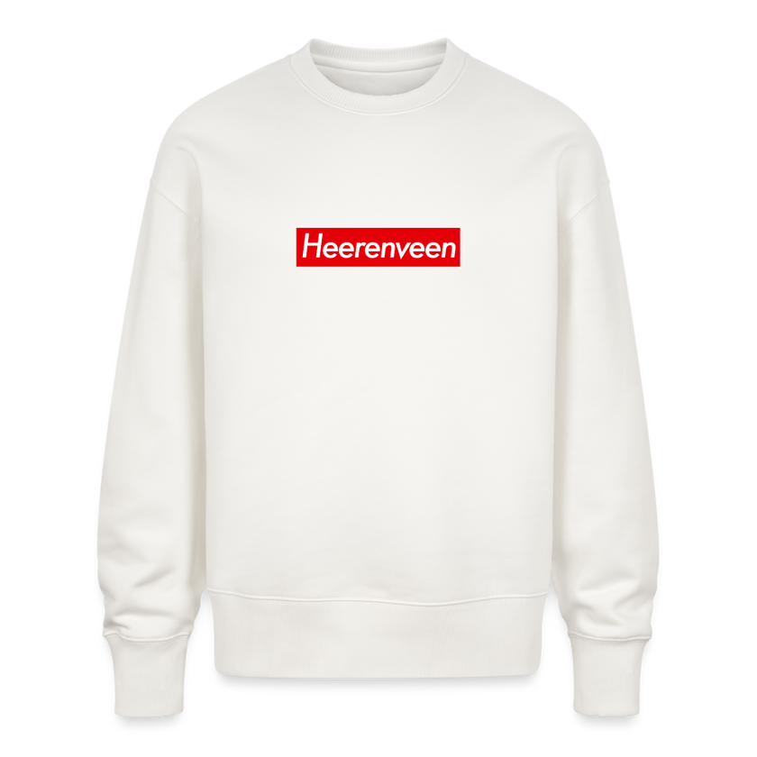 Heerenveen trui. Uniseks oversize bio-sweater. - OFF WHITE