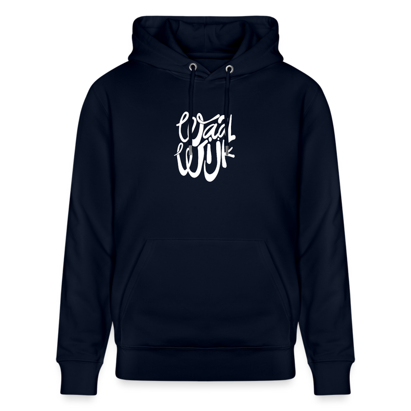 Witte letters Waalwijk hoodies. Uniseks bio-hoodie. - marine