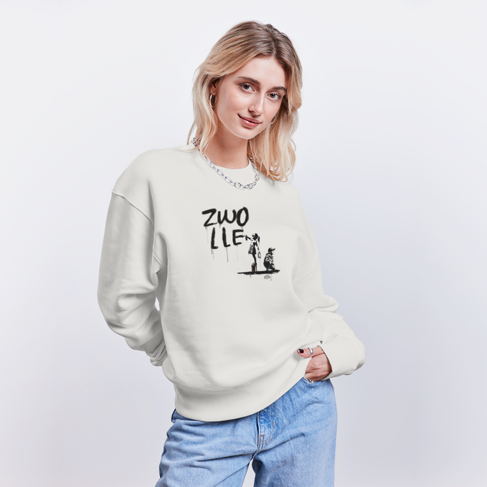 Boefjes zwolle. Uniseks oversize bio-sweater. - OFF WHITE