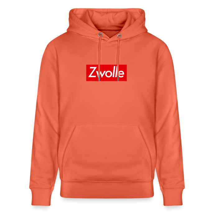 Zwolle hoodie. Uniseks bio-hoodie. - lichtrood