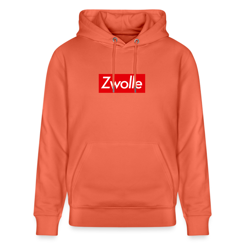 Zwolle hoodie. Uniseks bio-hoodie. - lichtrood