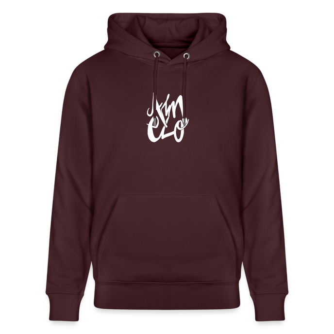 Witte letters Almelo trui. Uniseks bio-hoodie. - maroon