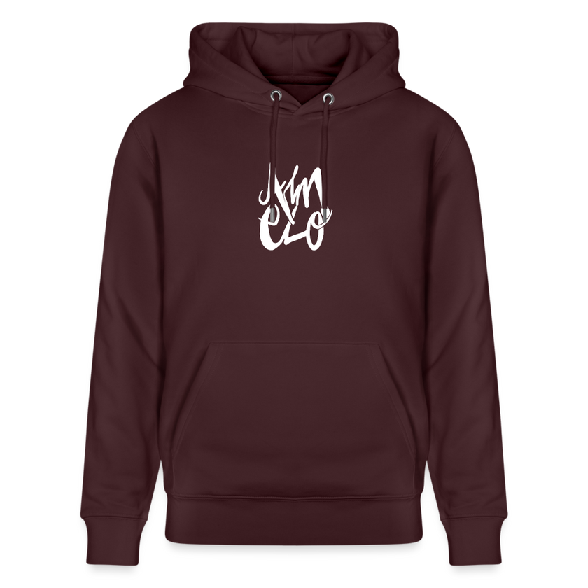 Witte letters Almelo trui. Uniseks bio-hoodie. - maroon