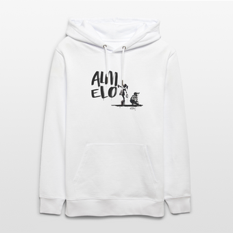 Boefjes Almelo. Uniseks bio-hoodie. - wit