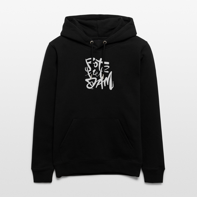 Witte letters Rotterdam trui. Uniseks bio-hoodie. - zwart