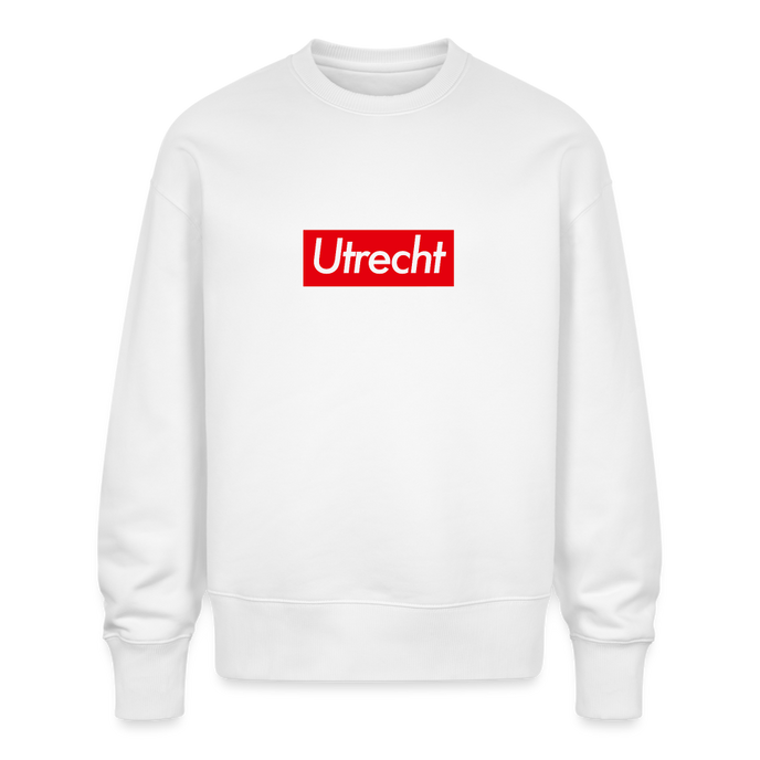 Utrecht trui. Uniseks oversize bio-sweater. - wit