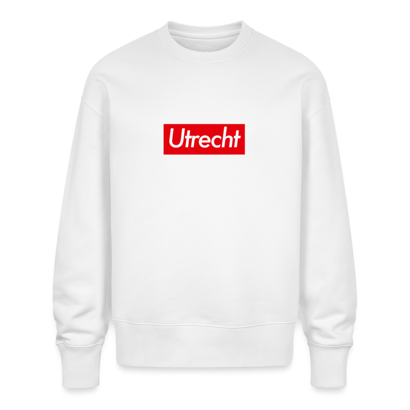 Utrecht trui. Uniseks oversize bio-sweater. - wit