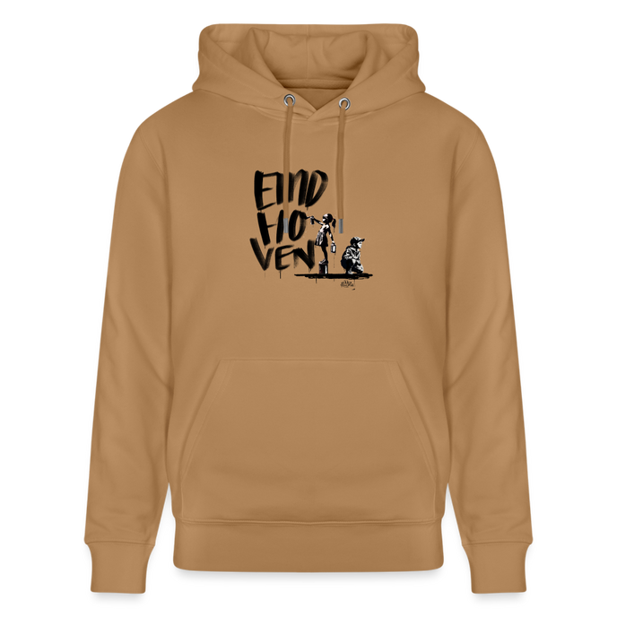 Boefjes Eindhoven. Uniseks bio-hoodie. - Latte