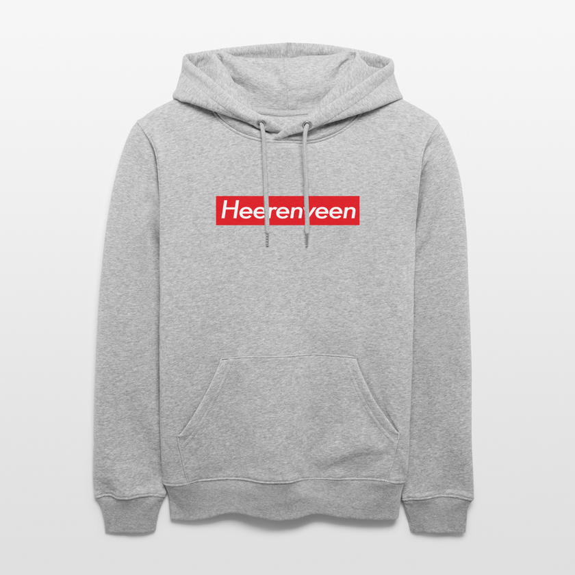 Heerenveen hoodie. Uniseks bio-hoodie. - grijs gemêleerd