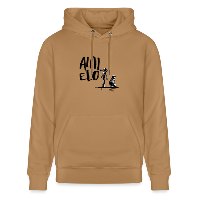 Boefjes Almelo. Uniseks bio-hoodie. - Latte