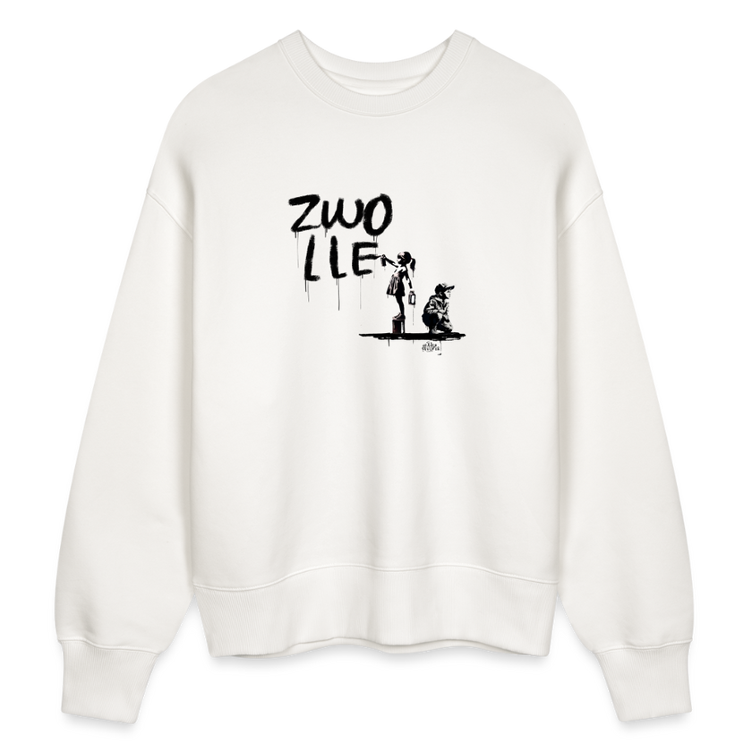 Boefjes zwolle. Uniseks oversize bio-sweater. - OFF WHITE