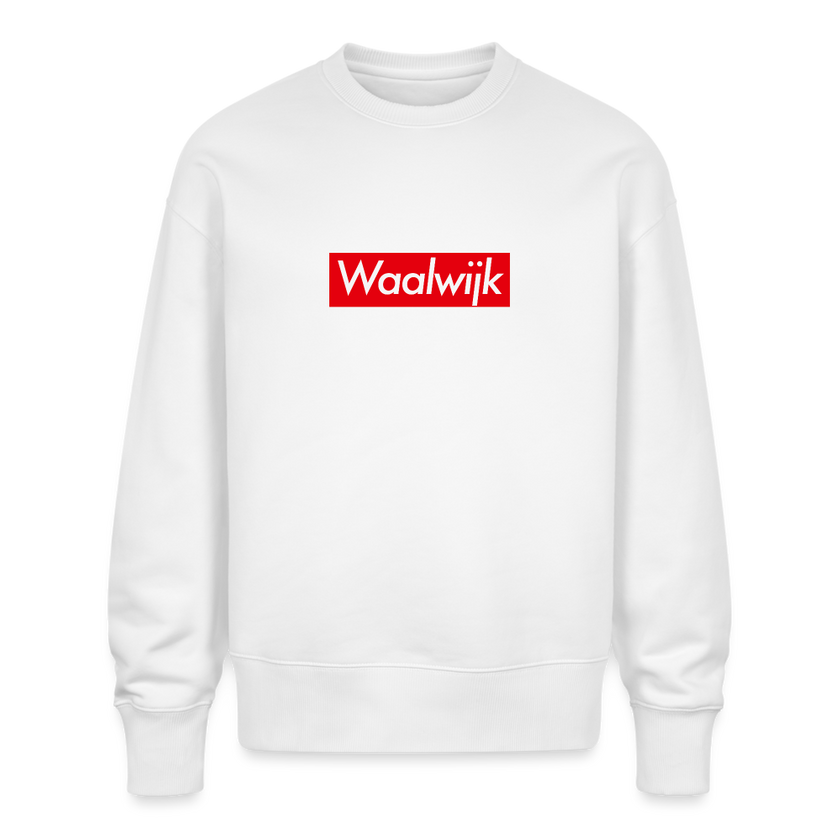 Waalwijk trui. Uniseks oversize bio-sweater. - wit