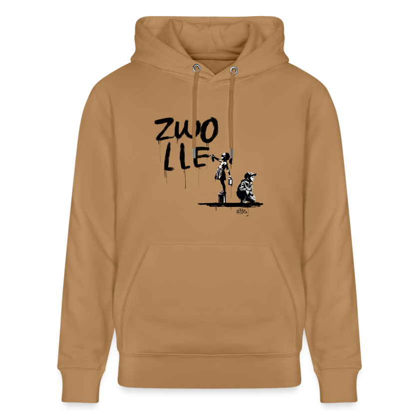 Boefjes Zwolle. Uniseks bio-hoodie. - Latte