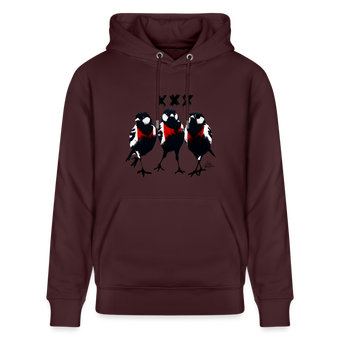 Three cool little birds. Amsterdam shirt. Uniseks bio-hoodie - maroon