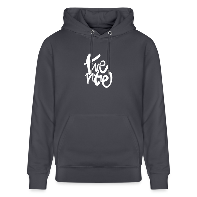 Witte letters Twente trui. Uniseks bio-hoodie. - indigo