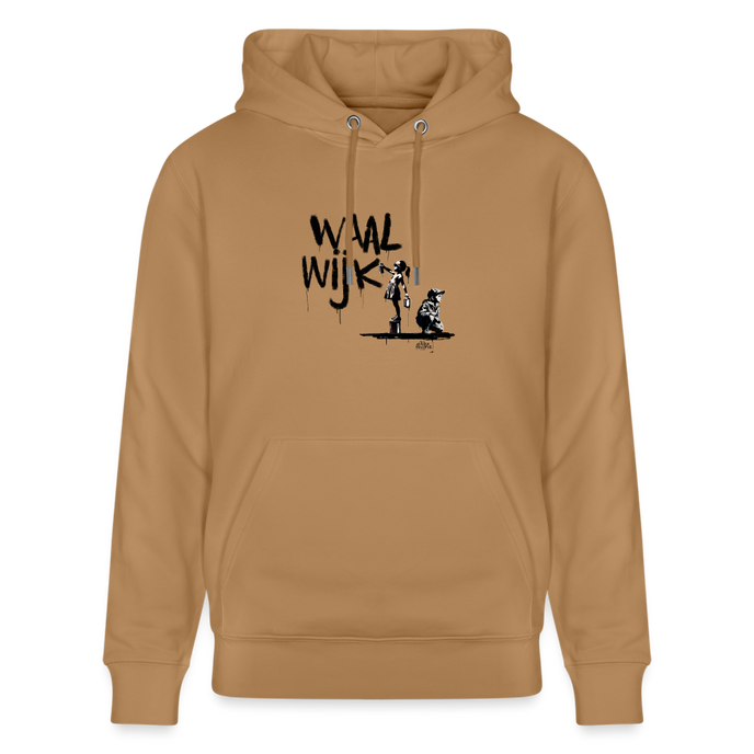 Boefjes Waalwijk.Uniseks bio-hoodie. - Latte