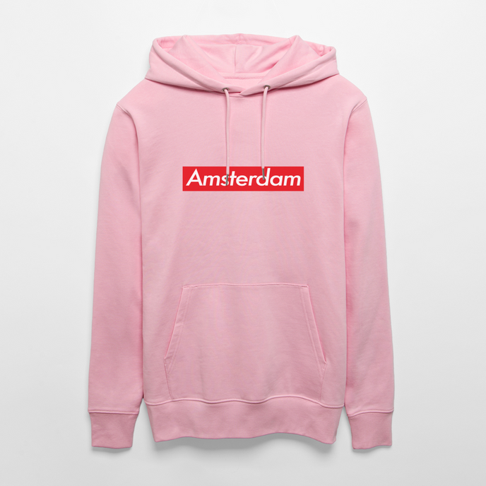 Amsterdam hoodie. Uniseks bio-hoodie. - lichtroze