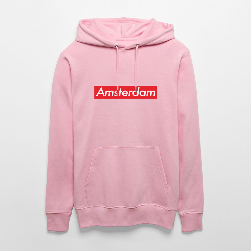 Amsterdam hoodie. Uniseks bio-hoodie. - lichtroze