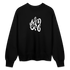 Witte letters Almere trui. Uniseks oversize bio-sweater. - zwart