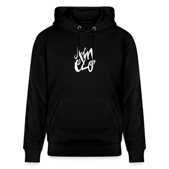 Witte letters Almelo trui. Uniseks bio-hoodie. - zwart