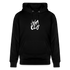 Witte letters Almelo trui. Uniseks bio-hoodie. - zwart